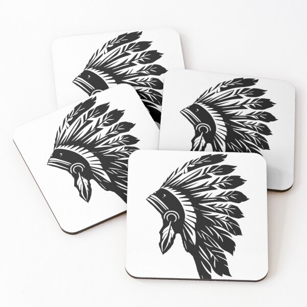 Item preview, Tribal Headdress Indian Silhouette Tattoo Art designed and sold by thelivingrp.