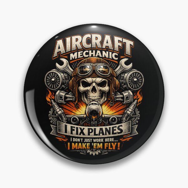 Item preview, Aircraft Mechanic - Skull Vintage Aviation Repair  designed and sold by SidTastic .