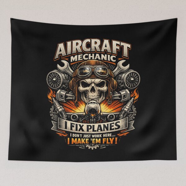 Item preview, Aircraft Mechanic - Skull Vintage Aviation Repair  designed and sold by SidTastic .
