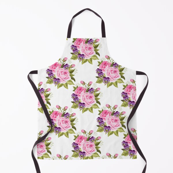 Item preview, Vintage Pink Roses and Purple Pansies - Cute Floral Seamless Pattern designed and sold by FlatInkStudio.