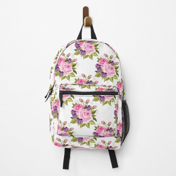 Item preview, Vintage Pink Roses and Purple Pansies - Cute Floral Seamless Pattern designed and sold by FlatInkStudio.