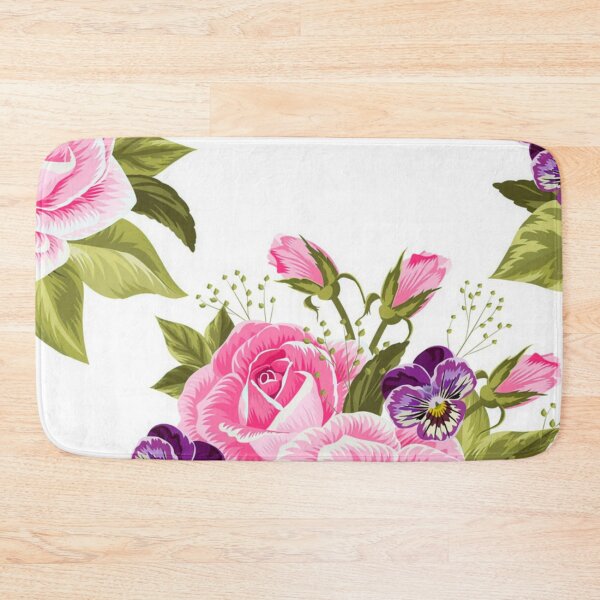 Item preview, Vintage Pink Roses and Purple Pansies - Cute Floral Seamless Pattern designed and sold by FlatInkStudio.