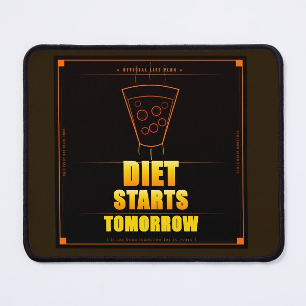 Item preview, Diet Starts Tomorrow Funny Food Humor Pizza Dark Neon Bold designed and sold by Mega-Shopping.