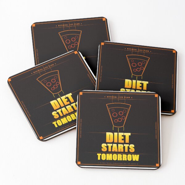 Item preview, Diet Starts Tomorrow Funny Food Humor Pizza Dark Neon Bold designed and sold by Mega-Shopping.