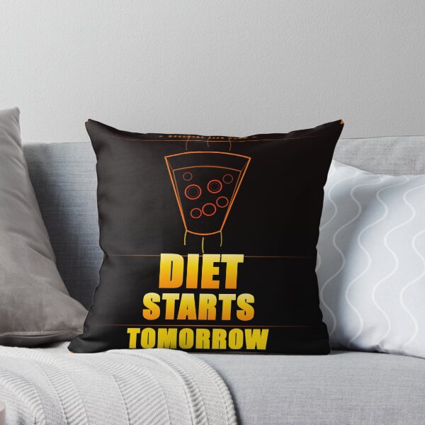 Item preview, Diet Starts Tomorrow Funny Food Humor Pizza Dark Neon Bold designed and sold by Mega-Shopping.