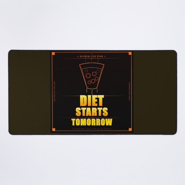 Item preview, Diet Starts Tomorrow Funny Food Humor Pizza Dark Neon Bold designed and sold by Mega-Shopping.