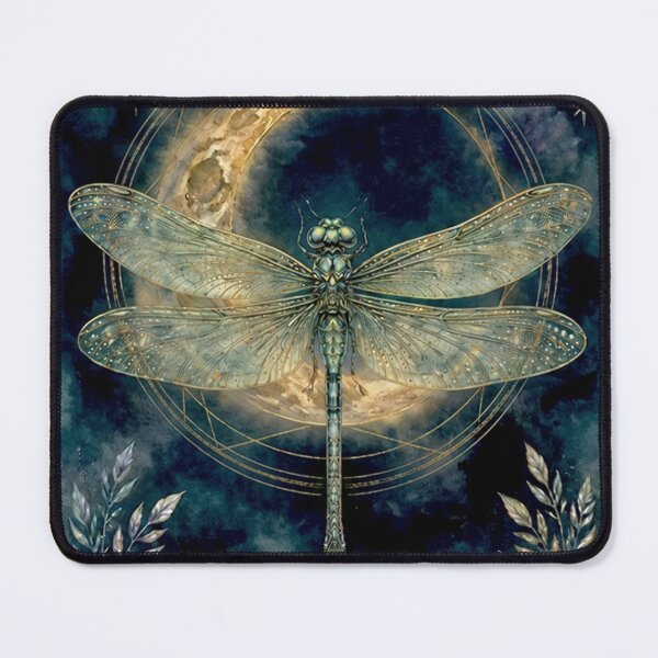 Item preview, Watercolor Dragonfly Moon – Free Spirit Night Sky Illustration | Celestial Boho Nature Art designed and sold by Biedroneczka.