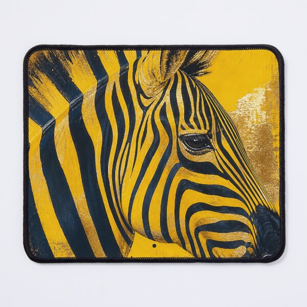 Item preview, Zebra — Retro Painted Yellow Background, Luxe Metallic Inks, Bright Colors designed and sold by Jandedan.