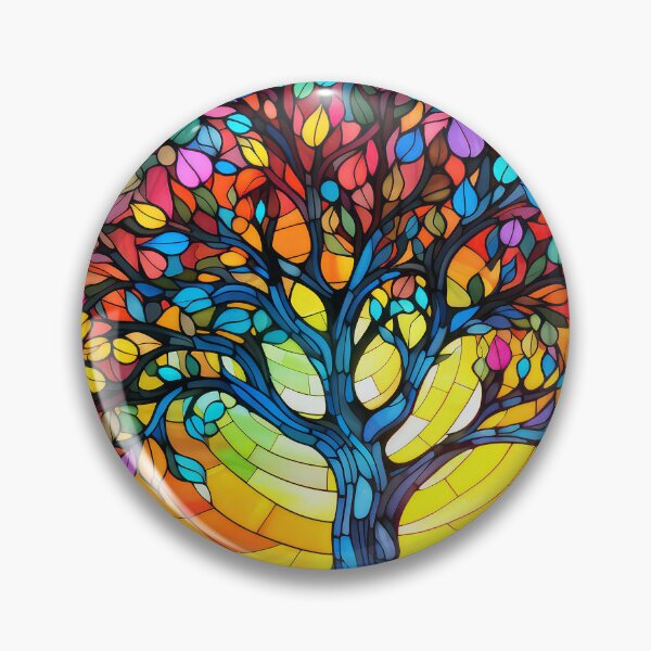 Artikelvorschau, Farbenfrohes, vom Buntglas inspiriertes Kunstwerk: Baum des Lebens entworfen und verkauft von DEC02.