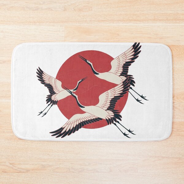 Item preview, Flying Cranes Retro Japanese Nature designed and sold by WikaKowalczyk.