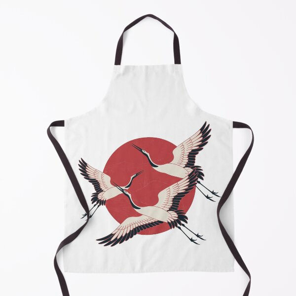 Item preview, Flying Cranes Retro Japanese Nature designed and sold by WikaKowalczyk.