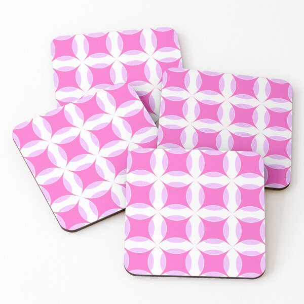 Item preview, Rose pink, electric lavender & white geometric pattern designed and sold by Mint + Midnight.