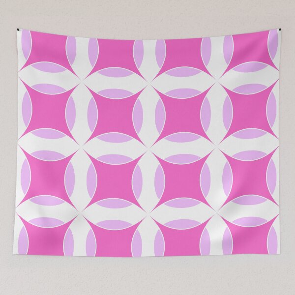 Item preview, Rose pink, electric lavender & white geometric pattern designed and sold by Mint + Midnight.
