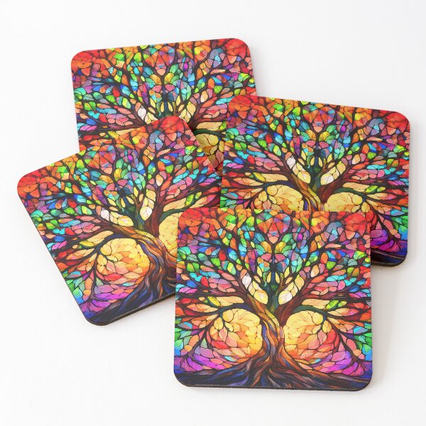 Item preview, Stained Glass-Inspired Colorful Tree Of Life Design designed and sold by DEC02.