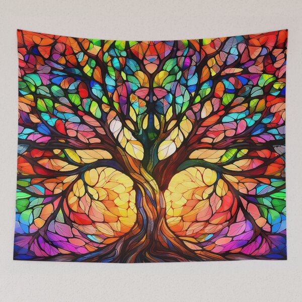 Item preview, Stained Glass-Inspired Colorful Tree Of Life Design designed and sold by DEC02.