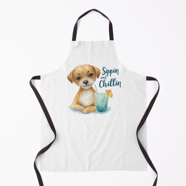 Item preview, Sippin and Chillin Dog Cute Summer Drink Vibes designed and sold by olenapetol.