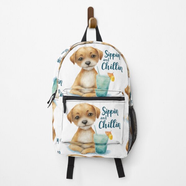 Item preview, Sippin and Chillin Dog Cute Summer Drink Vibes designed and sold by olenapetol.