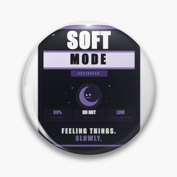 Item preview, Soft Mode Activated Mental Health Moon Dark Purple Badge Sticker Tee Gift designed and sold by Mega-Shopping.