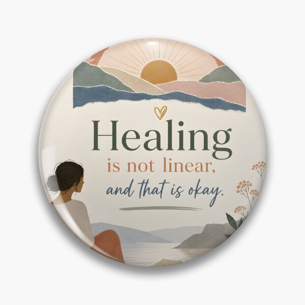 Item preview, Healing Is Not Linear Mental Health Affirmation Art designed and sold by LoveNurseries.