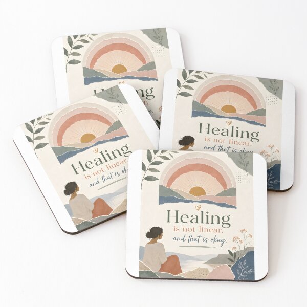 Item preview, Healing Is Not Linear Mental Health Affirmation Art designed and sold by LoveNurseries.