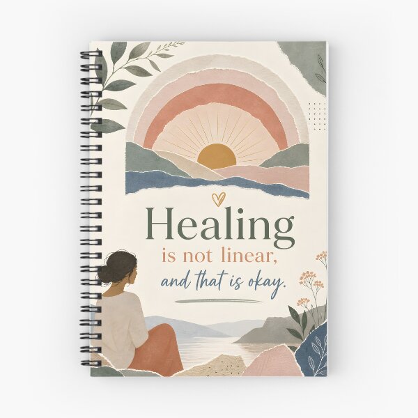Item preview, Healing Is Not Linear Mental Health Affirmation Art designed and sold by LoveNurseries.