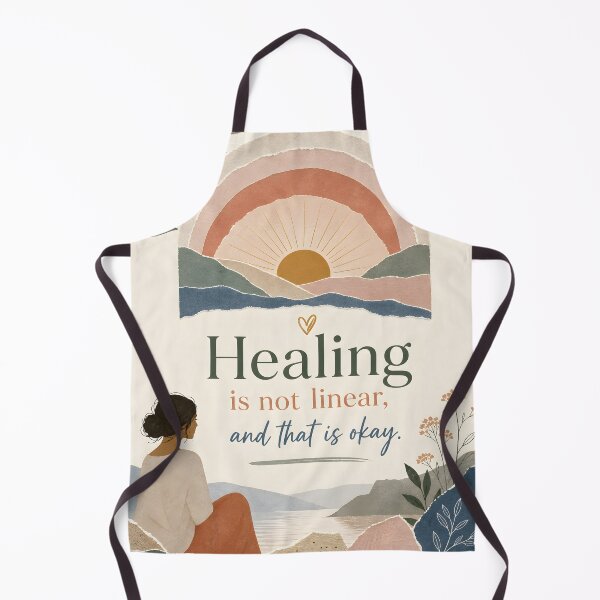 Item preview, Healing Is Not Linear Mental Health Affirmation Art designed and sold by LoveNurseries.