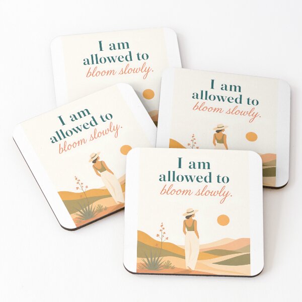 Item preview, I Am Allowed To Bloom Slowly Self Care Affirmation Art designed and sold by LoveNurseries.