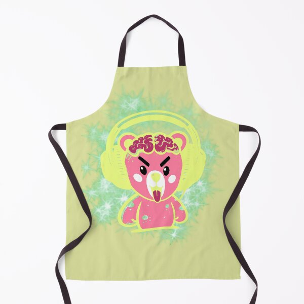 Item preview, Cyberpunk Pink Bear with Brain and Headphones designed and sold by AstronautMerch.