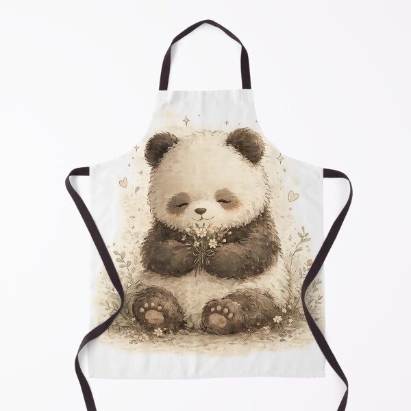 Item preview, cute panda holding flowers designed and sold by mushee2007.