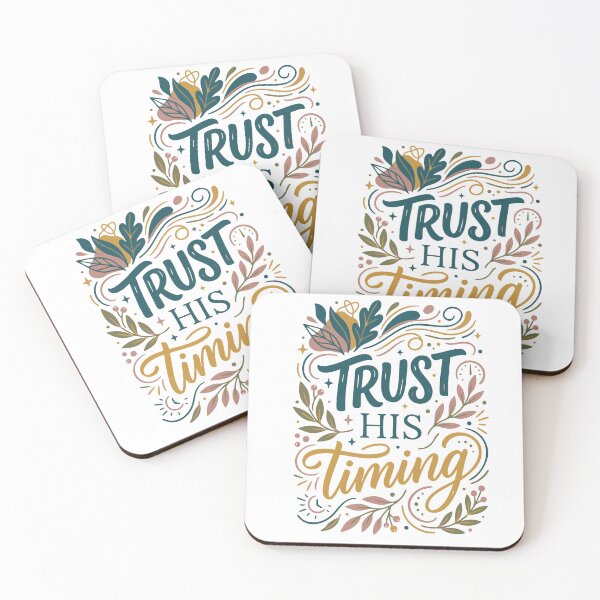 Item preview, Trust His Timing Faith Quote Floral Christian Inspirational Design designed and sold by camisagrafica.