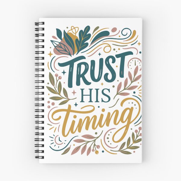 Item preview, Trust His Timing Faith Quote Floral Christian Inspirational Design designed and sold by camisagrafica.