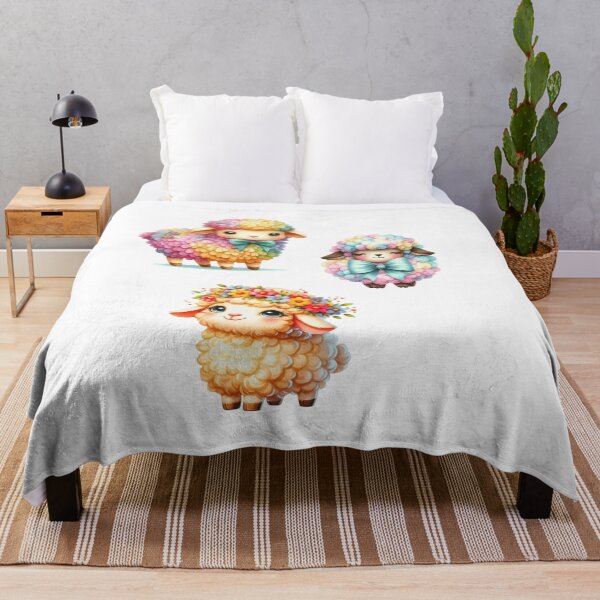 Item preview, Cute Pastel Rainbow Floral Lambs Trio designed and sold by New Art.