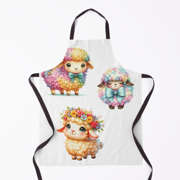 Item preview, Cute Pastel Rainbow Floral Lambs Trio designed and sold by New Art.
