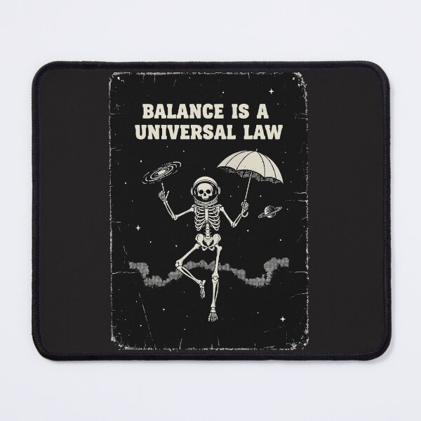 Item preview, "Balance Is A Universal Law" Vintage Skeleton Astronaut Space Art designed and sold by Cipher & Soul.