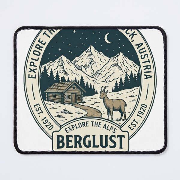 Item preview, Berglust Innsbruck Austria Alps Vintage Design designed and sold by RoyalDeluxGo.