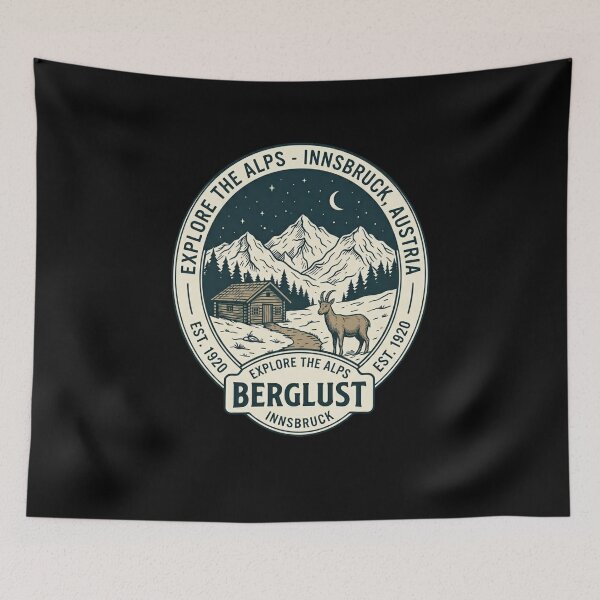Item preview, Berglust Innsbruck Austria Alps Vintage Design designed and sold by RoyalDeluxGo.