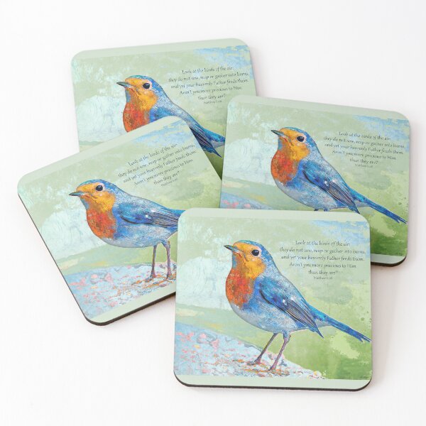 Item preview, Matthew 6 26 Christian Bird Bible Verse Art designed and sold by Sharon Cummings Art.