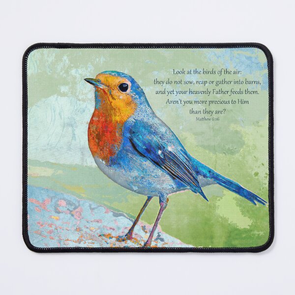 Item preview, Matthew 6 26 Christian Bird Bible Verse Art designed and sold by Sharon Cummings Art.