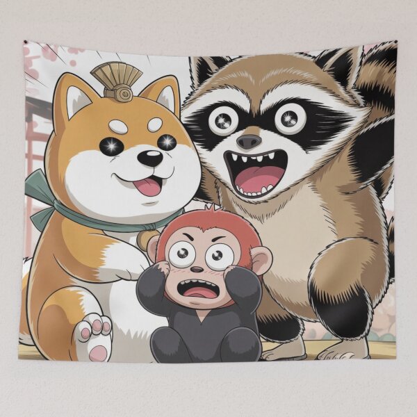 Item preview, Funny Anime & Cartoon Animal Chaos Graphic Print designed and sold by tim tal.