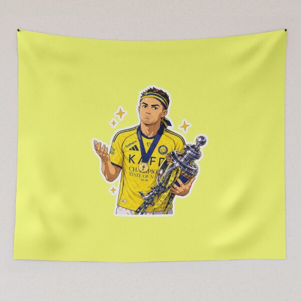 Item preview, Cristiano Ronaldo Trophy Anime Sticker designed and sold by 1/2 Stickers.