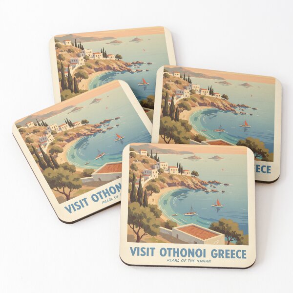 Item preview, Othonoi Greece, Greek Island Vintage Travel Tourism designed and sold by TravelersGems.