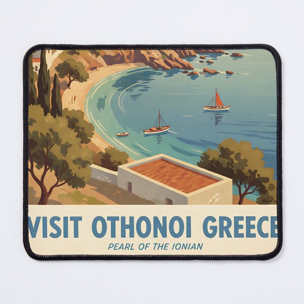 Item preview, Othonoi Greece, Greek Island Vintage Travel Tourism designed and sold by TravelersGems.