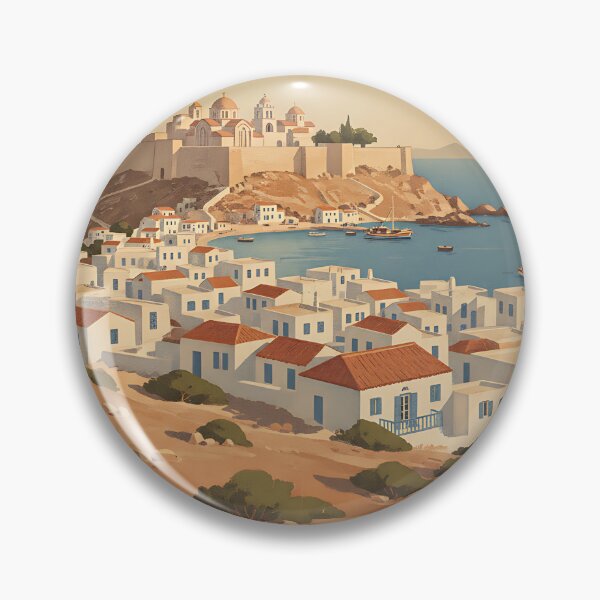 Item preview, Patmos Greece, Greek Island Vintage Travel Tourism designed and sold by TravelersGems.