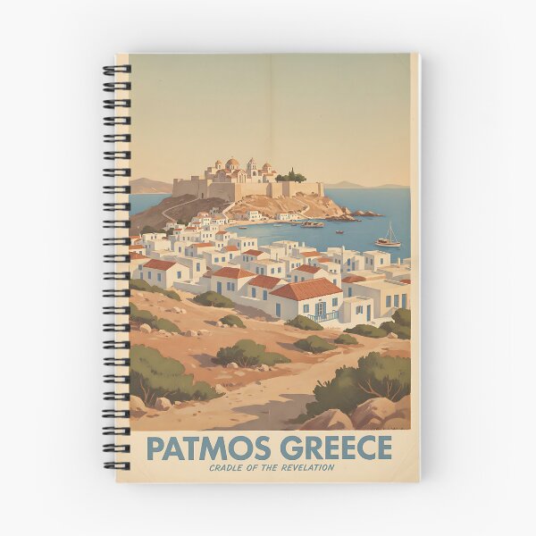 Item preview, Patmos Greece, Greek Island Vintage Travel Tourism designed and sold by TravelersGems.