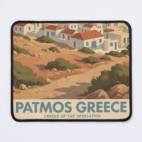 Item preview, Patmos Greece, Greek Island Vintage Travel Tourism designed and sold by TravelersGems.