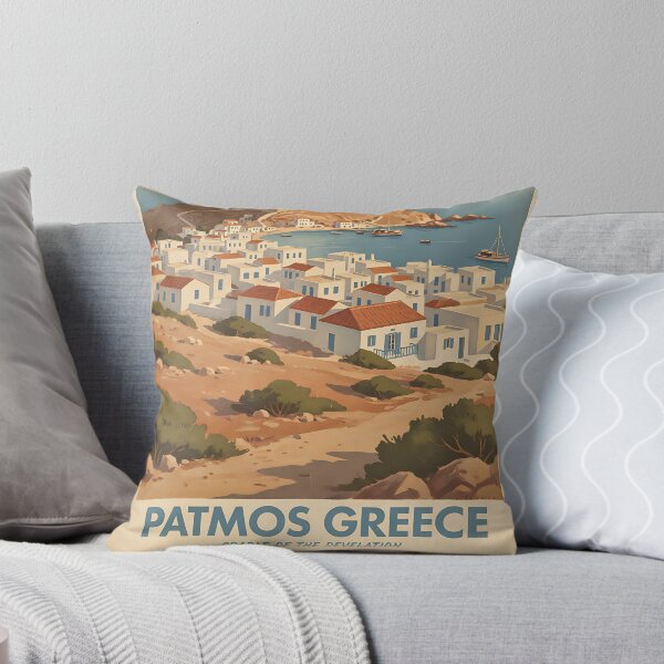 Item preview, Patmos Greece, Greek Island Vintage Travel Tourism designed and sold by TravelersGems.