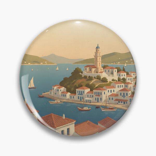 Item preview, Poros Greece, Greek Island Vintage Travel Tourism designed and sold by TravelersGems.