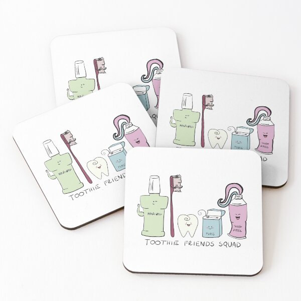 Item preview, Cute Dental Care Characters – Toothbrush Toothpaste Floss Cartoon, Kids Dentist Gift designed and sold by karolaart.