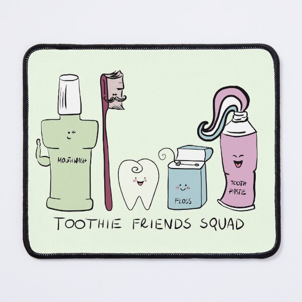 Item preview, Cute Dental Care Characters – Toothbrush Toothpaste Floss Cartoon, Kids Dentist Gift designed and sold by karolaart.
