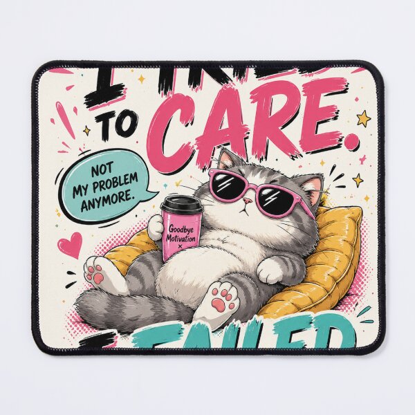 Item preview, I Tried To Care. I Failed. – Lazy Cat Edition designed and sold by Pecata.